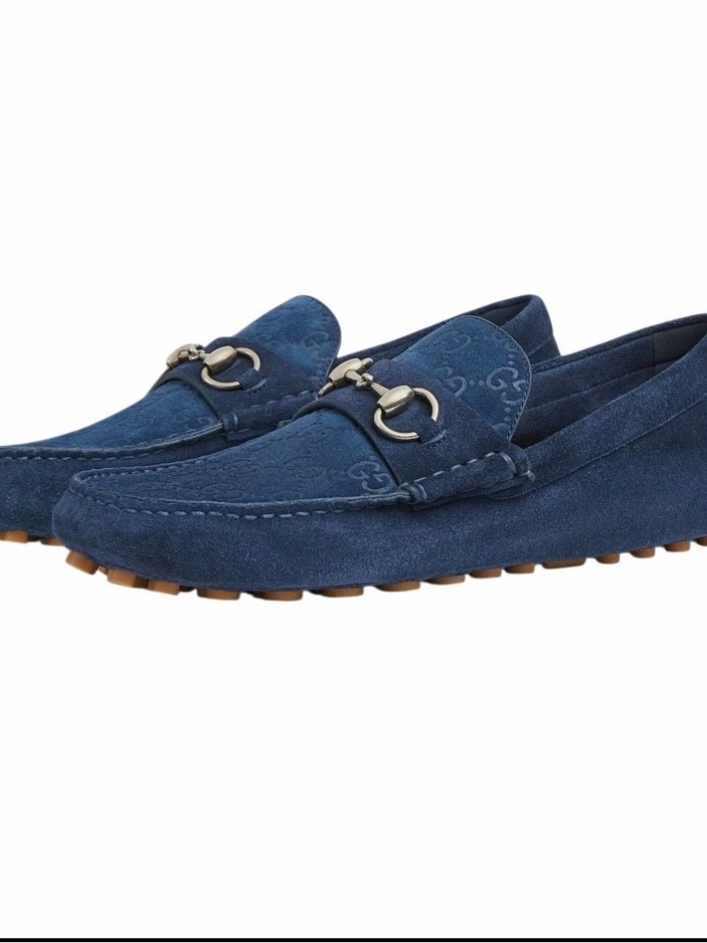 NWT Gucci Suede Horsebit Loafers in Navy Blue - Picture 2 of 8